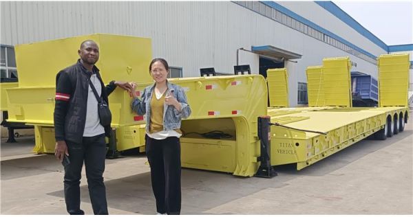 Angola Customer Ordered 150 Ton Low Bed Truck Trailer from Tongya VEHICLE