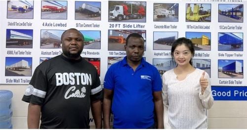 Ugandan Customers Visit Tongya Vehicle to Buy Tri Axle Trailer