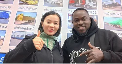 Senegalese Customers Visited Tongya Vehicle and Purchased a 3 Axle Semi Dump Trailer