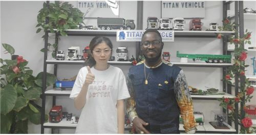 Gabon Customer Order 3 Axle Low Flatbed Trailer on Site