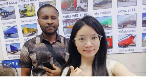 Zambian Customers Came to Tongya to Buy 4 Axle Flatbed Semi Trailer