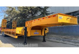 Tri Axle 80 Ton Low Bed Semi Trailer is ready to ship Tanzania