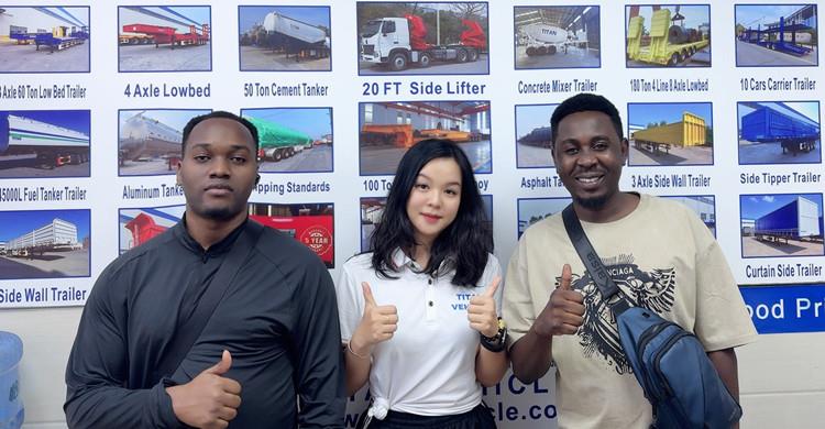 Customers from Cote d'Ivoire Visit Tongya to Buy Folding Gooseneck Trailer