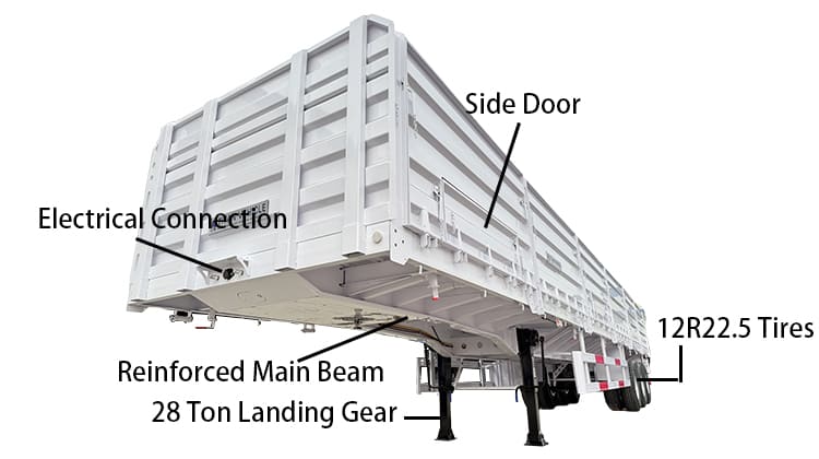 Drop Side Grain Transport Trailer for Sale in Zambia