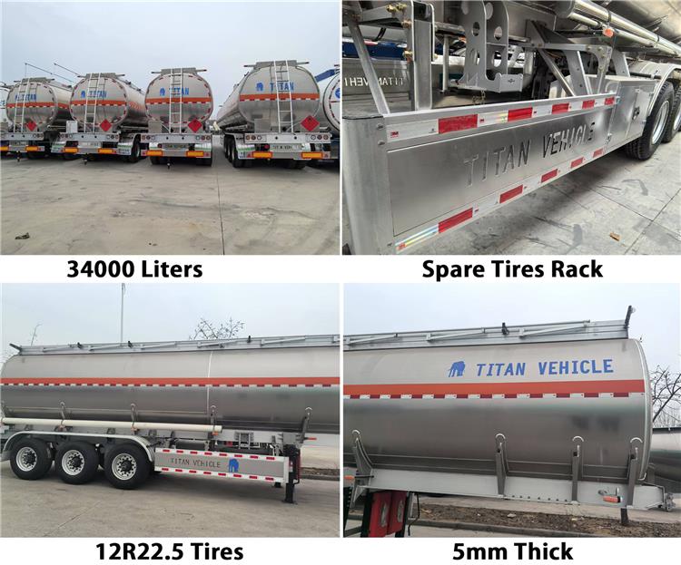 34000 Liters Aluminum Tanker Semi Trailer for Sale In Jamaica