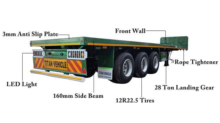 Tri Axle Flatbed Container Trailer for Sale In Saudi Arabia