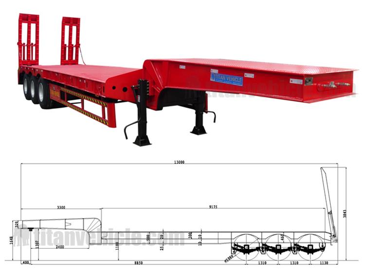 Tri Axle 40 Ton Low Loader Truck Trailer for Sale In Malta
