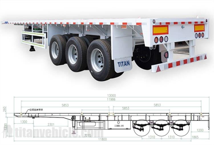 Tri Axle Flatbed Trailer for Sale In Papua New Guinea - Tongya VEHICLE