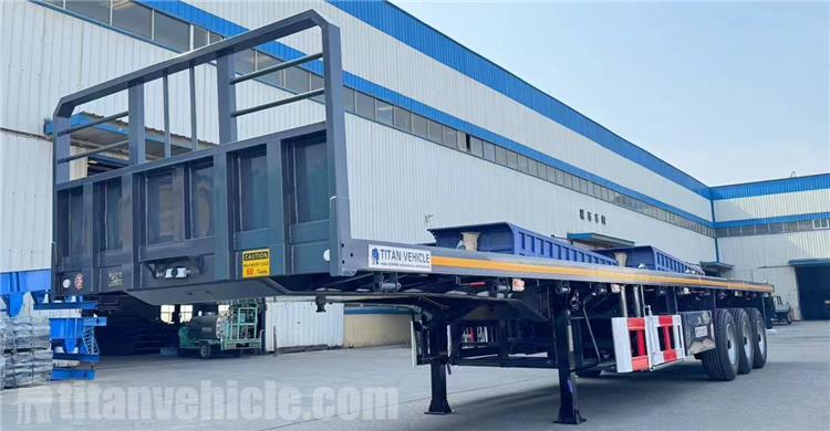 Triple Axle Flatbed Semi Trailer with Front Wall for Sale In El Salvador