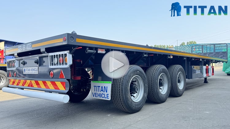 Triple Axle Flatbed Semi Trailer with Front Wall for Sale In El Salvador
