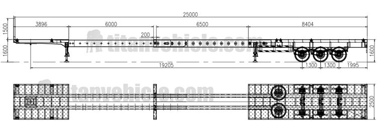 Tri Axle 25m Extendable Trailer for Sale In Guyana
