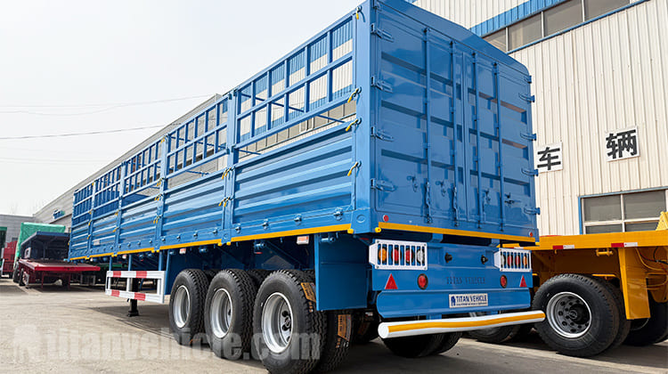 Tri Axle Fence Cargo Semi Trailer for Sale in Tanzania