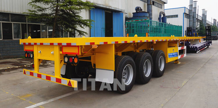 Tri Axle Flatbed Tractor Trailer for Sale in Mauritania - Tongya Vehicle