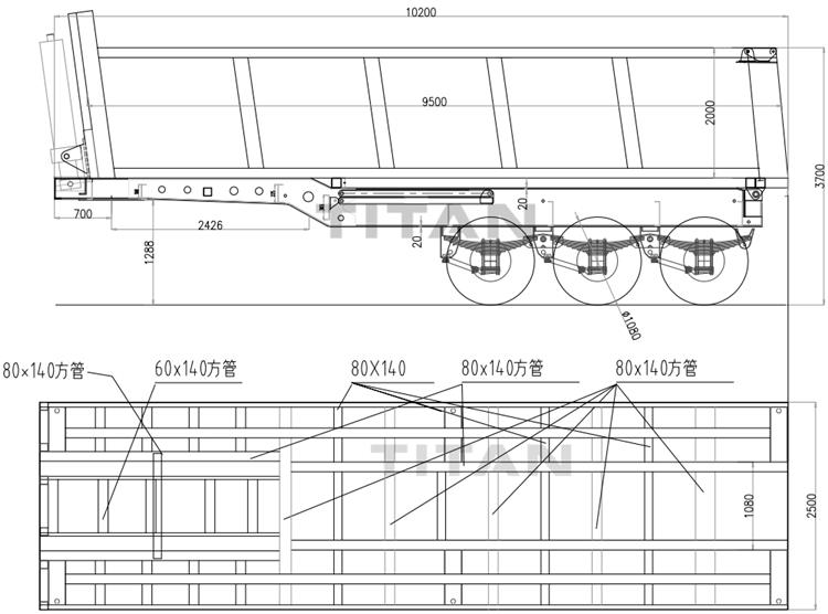 New Tri Axle 100 Ton Semi Tipper Trailer for Sale In Congo