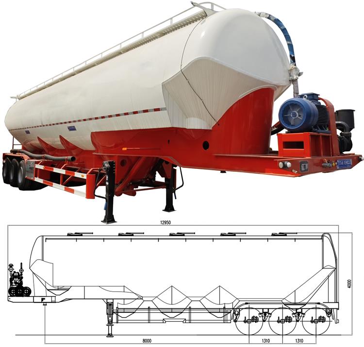 Tri Axle 50CBM Flour Tanker Trailer for Sale In Saudi Arabia