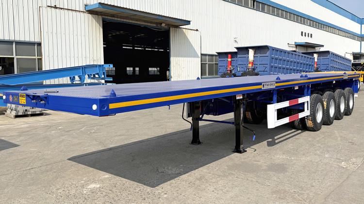 Factory Price 80 Ton 4 Axle Flatbed Trailer for Sale