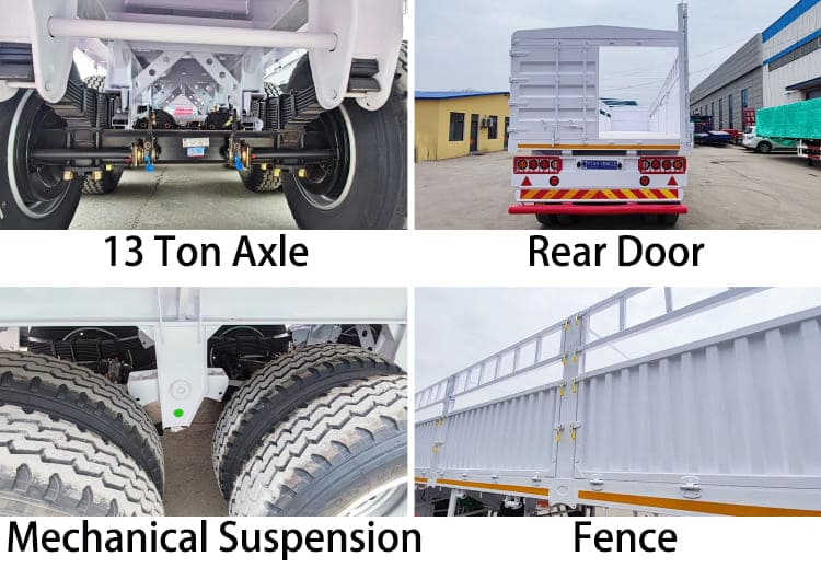 Sugar Cane Livestock Fence Semi Trailer for Sale in Zimbabwe