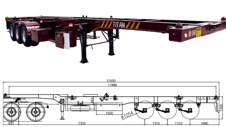 Shipping Container Skeleton Trailer | Skeketal Semi Trailer for Sale in Guam