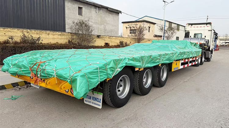 Tri Axle Lowbed Truck Low Loader Trailer for Sale in Guam