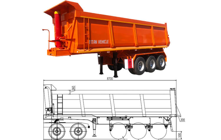 Triple Axle Semi Dump Trailers for Sale Near Me Price in Guyana