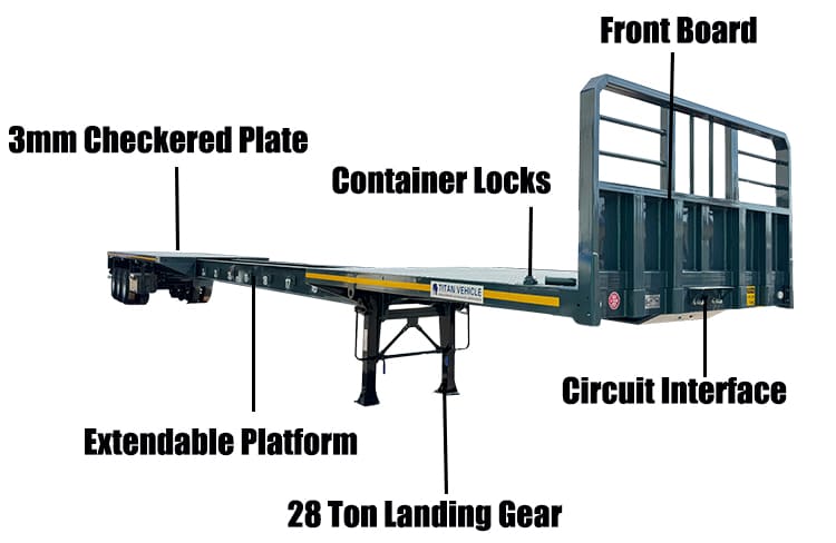 Tri Axle Telescopic Trailer | Extendable Flatbed Trailer for Sale in Nigeria Abuja