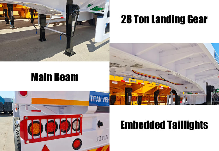 Tri Axle 40Ft Flat Bed Semi Trailers Price for Sale in Ghana  