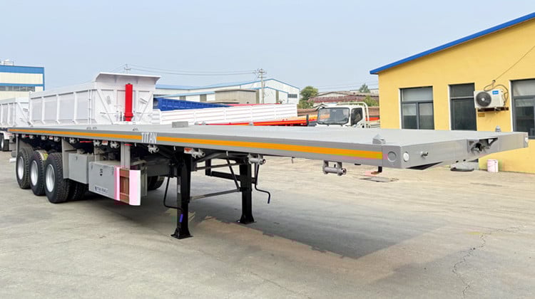 40 Foot Container Flatbed Tri Axle Flat Deck Trailer for Sale in Tanzania