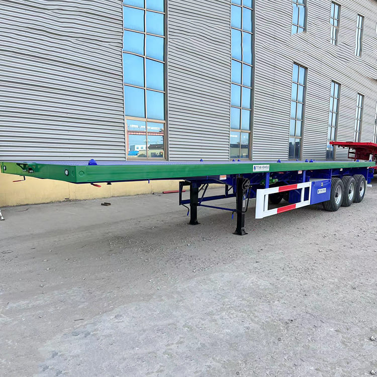 Tri Axle 40 Ft Flatbed Container Carrier Trailer
