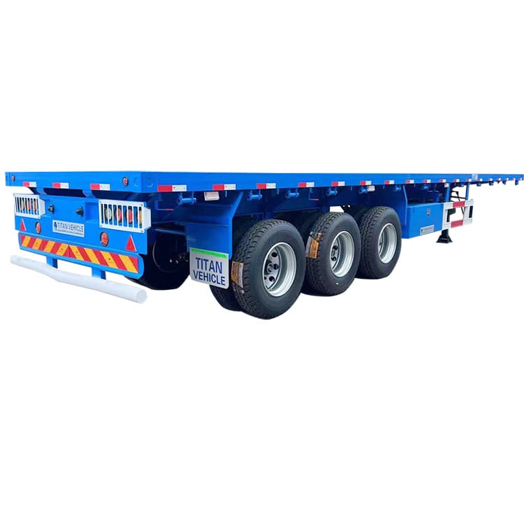 Tri Axle Semi Trailer Flat Bed 40 Ft 
